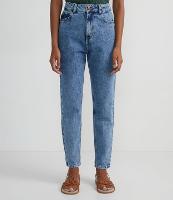 Calça Mom Básico Jeans com Cintura Alta e Barra Dobrada - 1