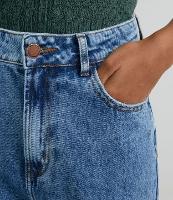 Calça Mom Básico Jeans com Cintura Alta e Barra Dobrada - 3