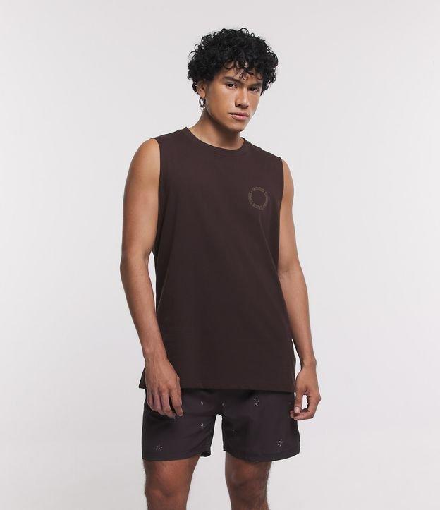 Regata Comfort em Meia Malha com Escritos Frente e Costas - 1