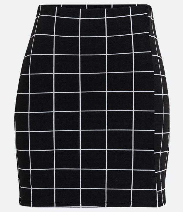 Saia Curta em Jacquard com Estampa Xadrez Grid - 2