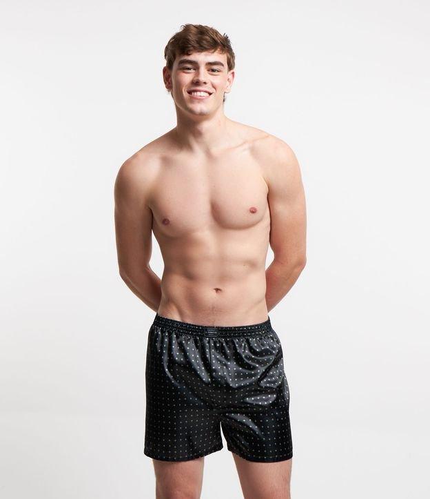 Cueca Samba Canção em Cetim com Estampa Geométrica - 2