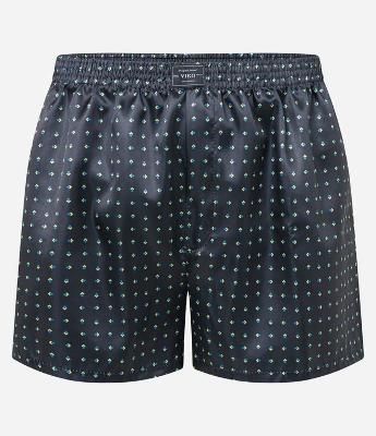 Cueca Samba Canção em Cetim com Estampa Geométrica