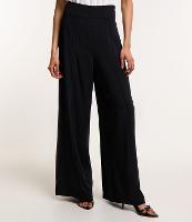 Calça Pantalona em Crepe com Friso Frontal - 2