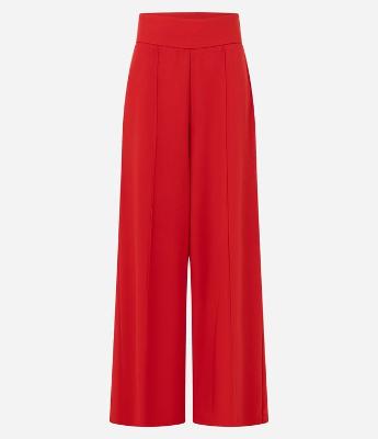 Calça Pantalona em Crepe com Friso Frontal