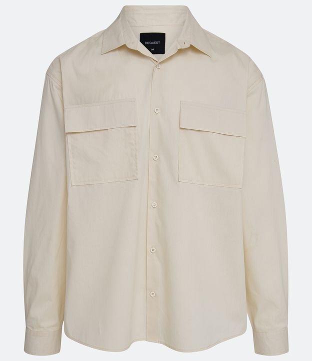 Camisa Oversized em Slub com Bolsos Frontais - 2