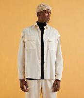 Camisa Oversized em Slub com Bolsos Frontais - 1