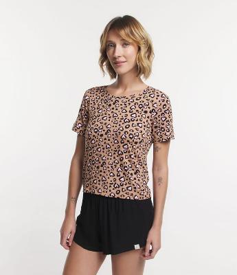 Short de Pijama em Viscose com Amarração no Cós Elástico
