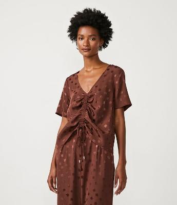Blusa em Jacquard com Detalhe Franzido
