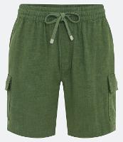 Bermuda Cargo em Algodão com Textura e Bolsos Laterais - 1