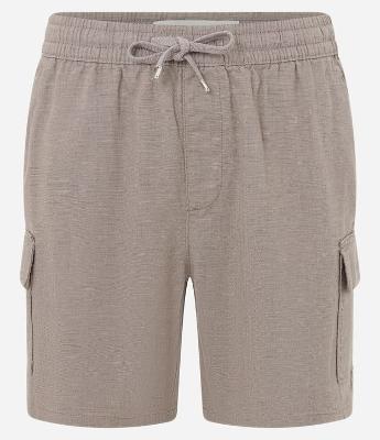 Bermuda Cargo em Algodão com Textura e Bolsos Laterais