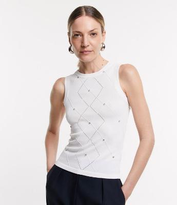 Blusa em Viscose com Texturas e Aplicação de Strass