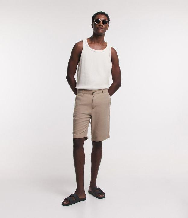 Bermuda Slim Texturizada em Linho com Algodão - 1