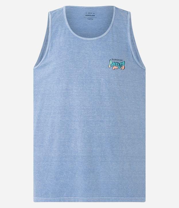 Regata Regular Estonada em Meia Malha com Lettering Gradiente - 2