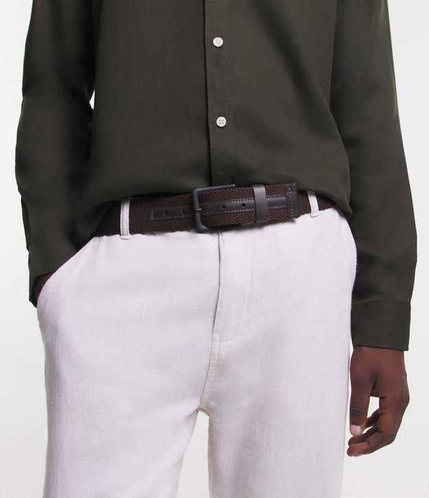 Cinto Texturizado com Fivela Quadrada e Detalhes em Pu - 1