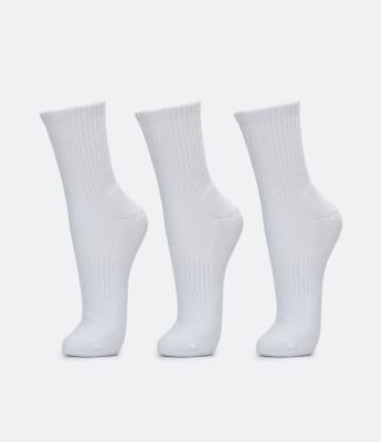 Kit 03 Meias Cano Médio Esportivas com Sola Atoalhada
