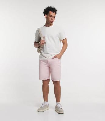 Bermuda Slim em Sarja Marmorizada com Bolsos