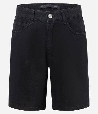 Bermuda Slim em Sarja Marmorizada com Bolsos