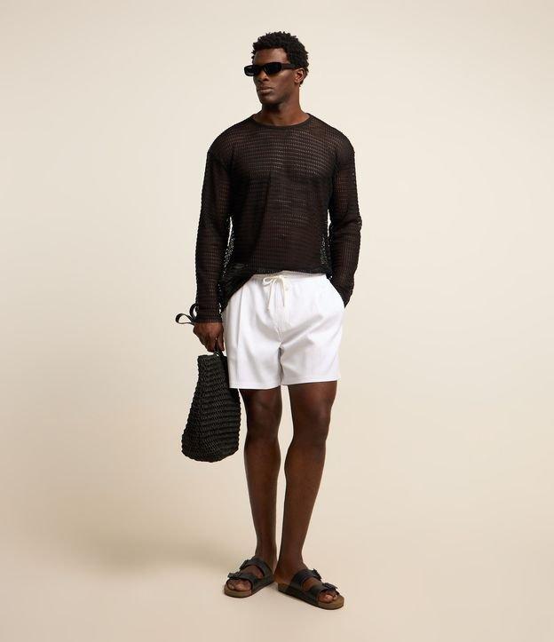 Bermuda com Cós Elástico e Textura Canelada - 3