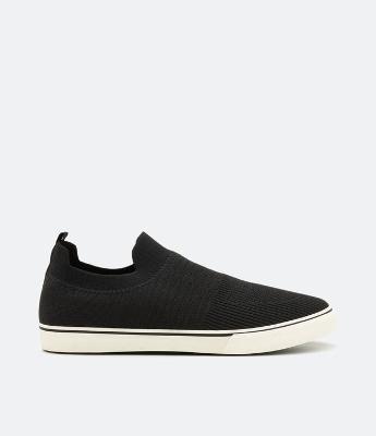 Tênis Knit Vulcanizado Cano Baixo com Textura