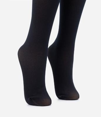 Meia Calça com Efeito Translúcido e Forro em Fleece