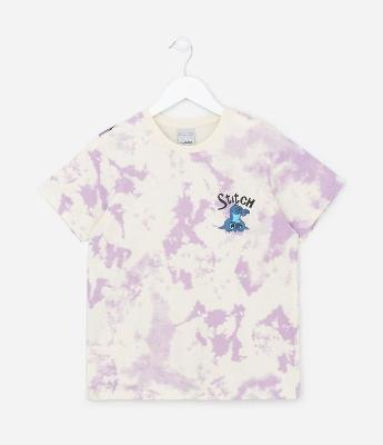 Camiseta Infantil em Meia Malha com Estampa do Stitch - Tam 5 a 14 anos