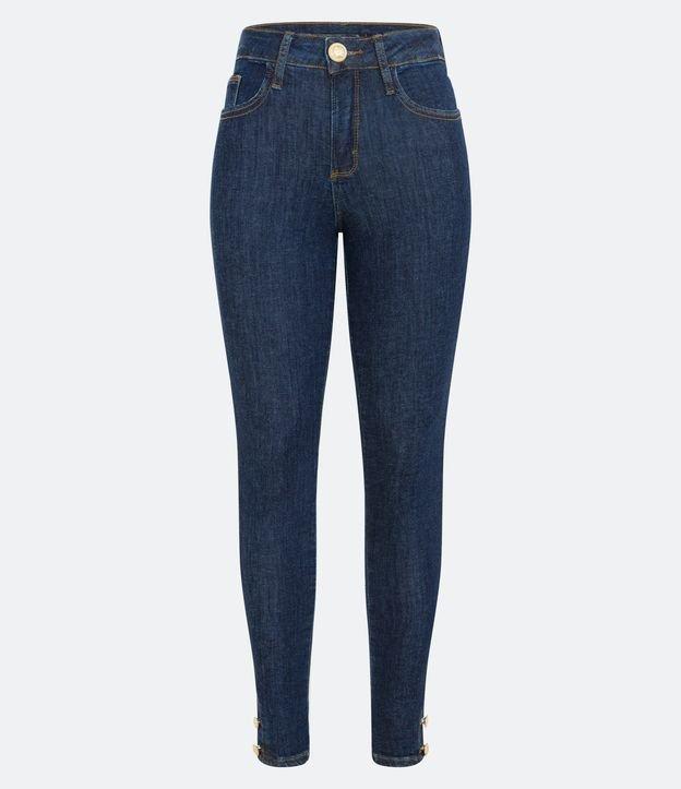 Calça Skinny Jeans com Pespontos Contrastantes e Botões na Barra - 2