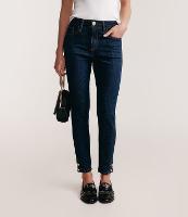 Calça Skinny Jeans com Pespontos Contrastantes e Botões na Barra - 1