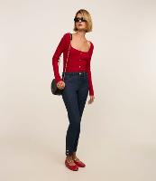 Calça Skinny Jeans com Pespontos Contrastantes e Botões na Barra - 3