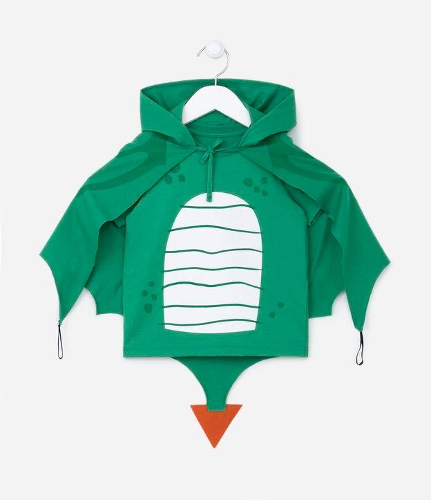 Camiseta Infantil com Estampa de Dragão e Capa com Capuz com Cristas - Tam 1 a 5 anos - 1