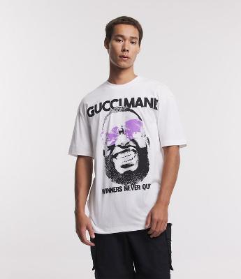 Camiseta Relaxed em Meia Malha com Estampa Gucci Mane