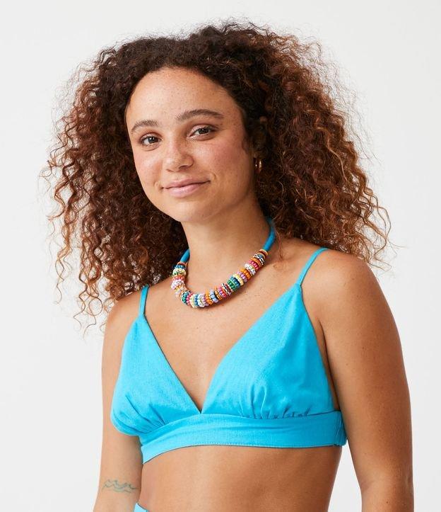 Blusa Cropped em Linho com Alça Regulávels - 1