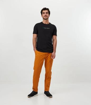 Calça Cargo Cropped em Sarja com Bolsos