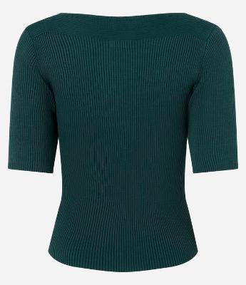 Blusa Básica em Tricô com Gola Canoa