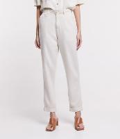 Calça Reta Alfaiatada em Sarja com Bolsos e Barra Dobrada - 2