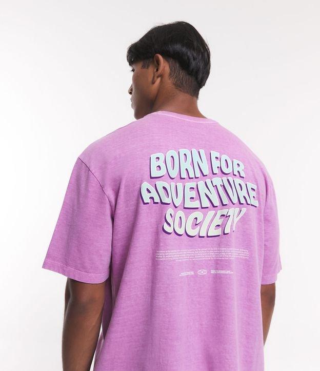 Camiseta Relaxed em Meia Malha com Estampa Lettering Frente e Costas - 1