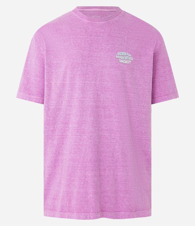 Camiseta Relaxed em Meia Malha com Estampa Lettering Frente e Costas - 2