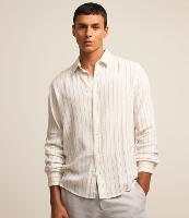 Camisa Regular em Tricoline com Textura de Listras - 3