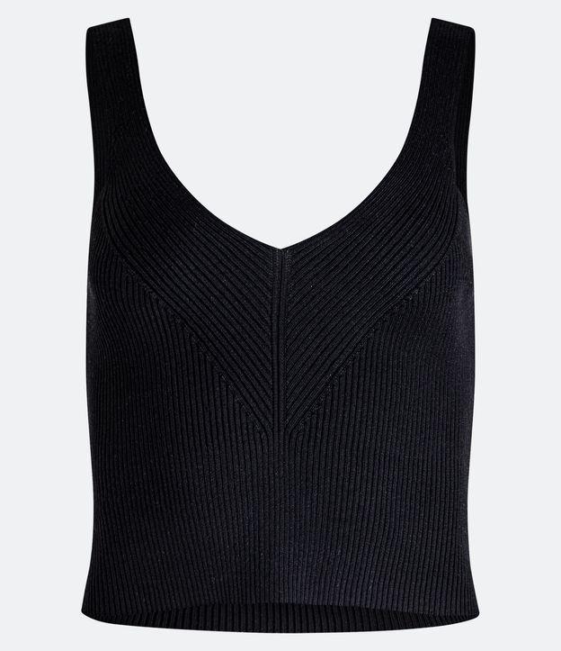 Blusa Cropped Canelada em Tricô com Costas Decotadas - 2