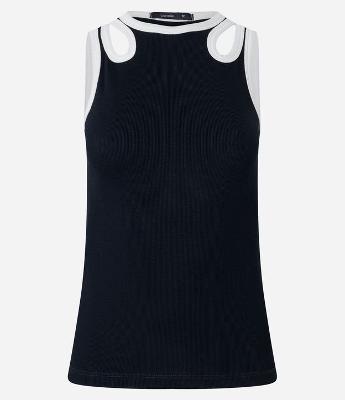 Blusa sem Manga em Ribana com Detalhe Vazado no Ombro