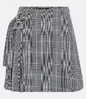 Saia Curta Alfaiataria Xadrez com Argolinhas Laterais - 2