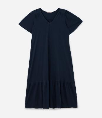Vestido Midi Algodão com Recorte Franzido Curve & Plus Size