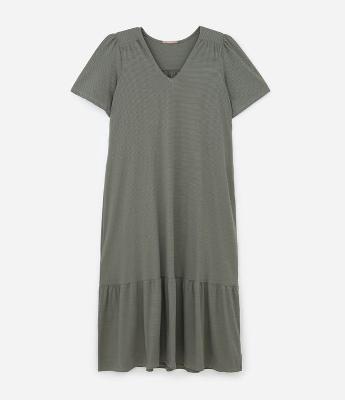 Vestido Midi Algodão com Recorte Franzido Curve & Plus Size