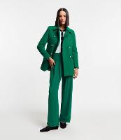 Calça Wide Leg Alfaiatada com Pregas e Detalhe no Bolso - 1