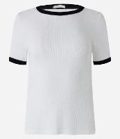 Blusa Meia Malha com Contraste na Gola e Manga Curta - 2