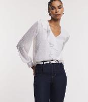 Blusa em Chiffon com Babado na Frontal e Texturas - 1