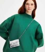 Carteira Envelope Pequena em Material Sintético com Textura Croco - 1