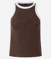 Blusa Regata em Ribana com Cava Contrastante - 1