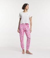 Pijama Longo em Viscolycra com Blusa Manga Curta e Calça Jogger Estampa Caranguejos - 1