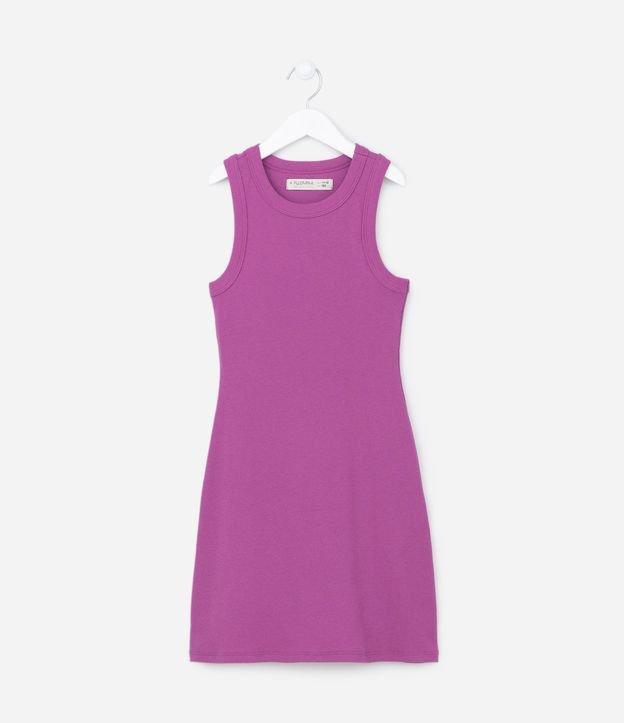 Vestido Infantil Canelado em Algodão - Tam 5 a 14 anos - 1