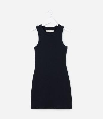 Vestido Infantil Canelado em Algodão - Tam 5 a 14 anos